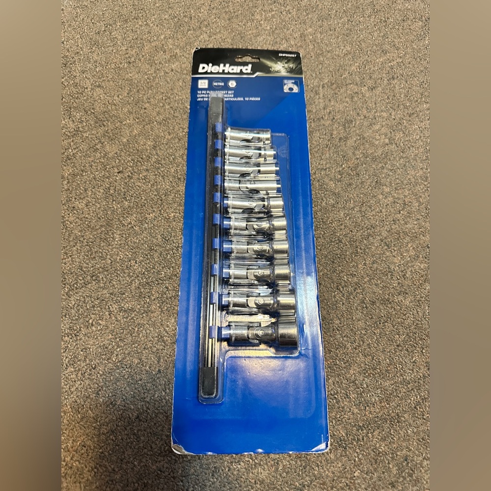 DieHard 3/8" Drive 6-Point Flex Socket Set, Metric, 10-Piece